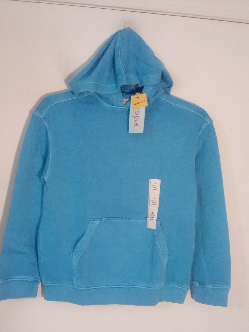 Cat & Jack Cozy Sky Blue Hooded Sweatshirt NWT French Terry Lined